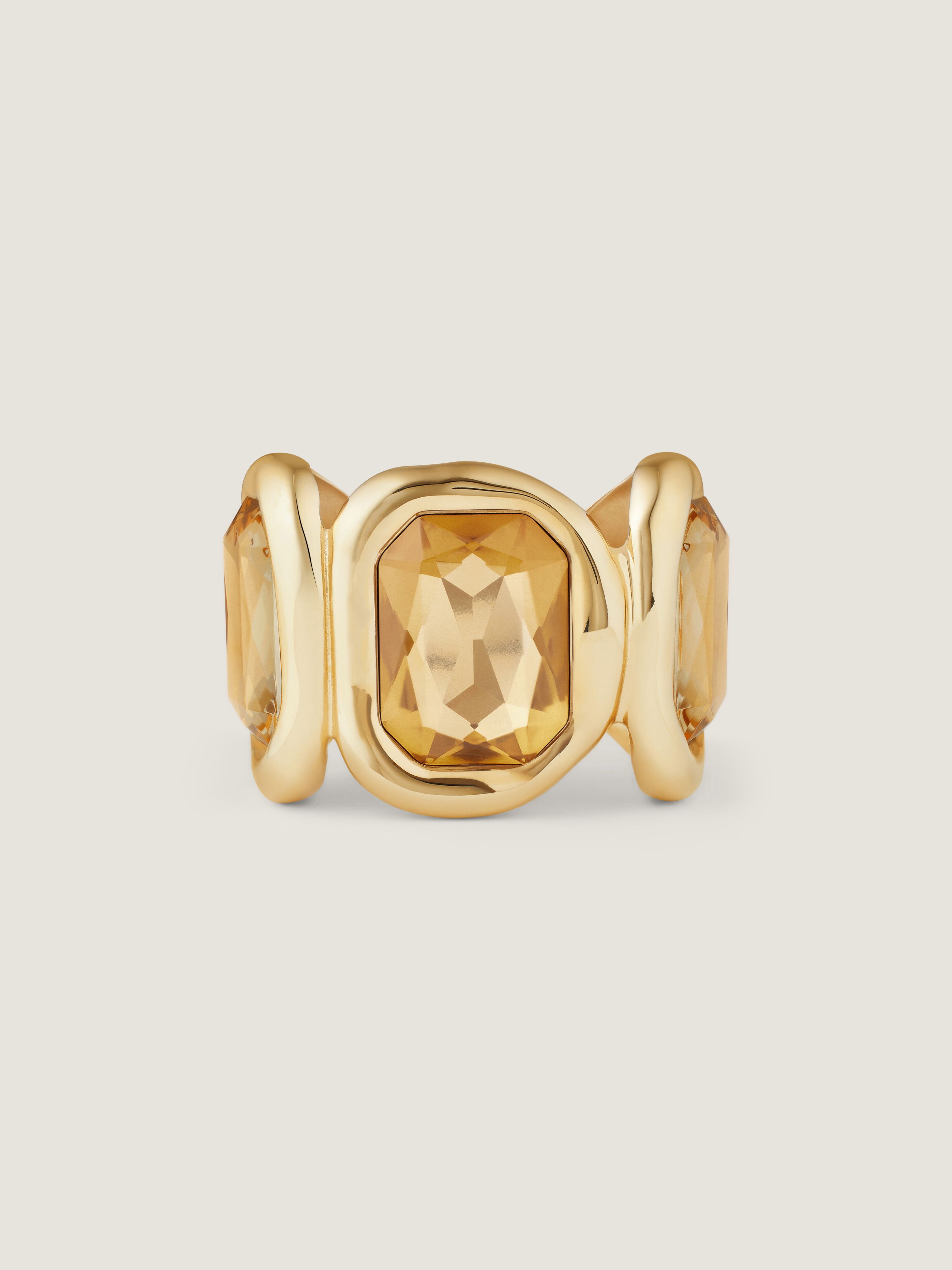 Sculptural Crystal cuff in metal and crystals